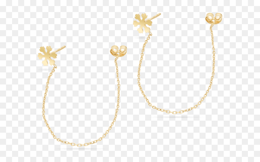 Snowflake Drop Earrings, Yellow Gold - Earrings, HD Png Download - gold snowflake png