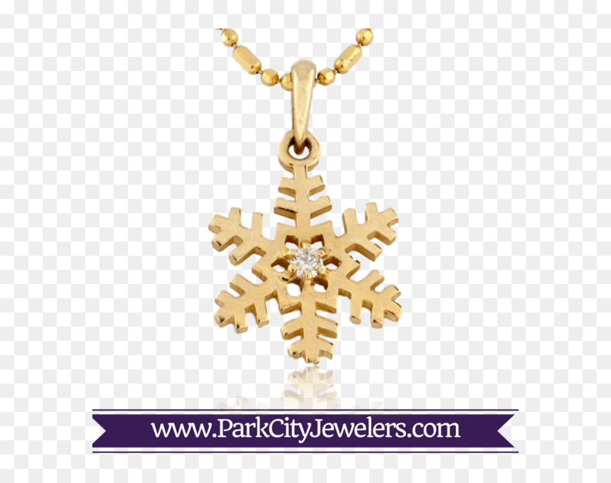 Snowflake Ring Diamond Necklace, HD Png Download - gold snowflake png