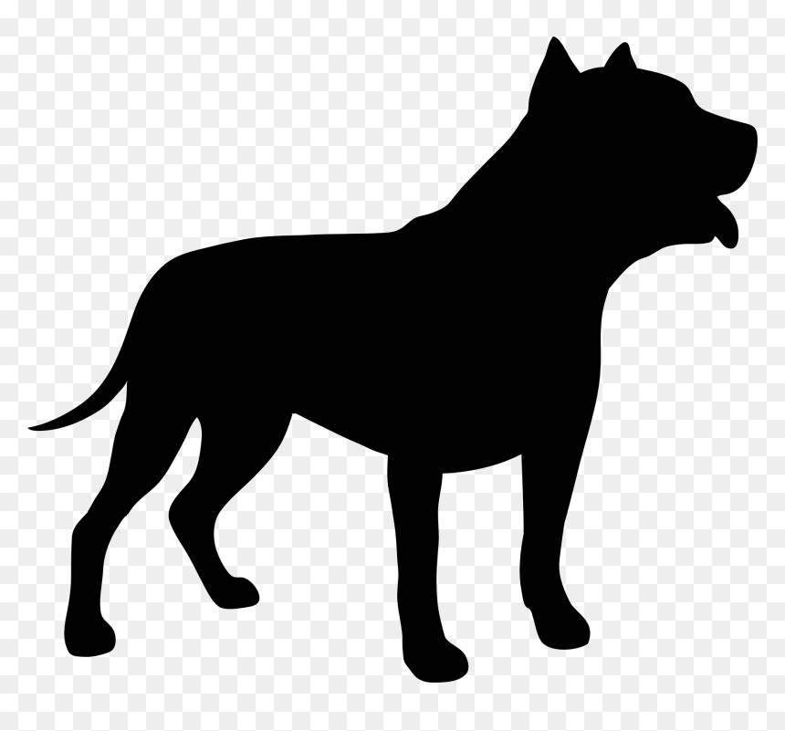 Pit Bull Dog Silhouette - Pug Silhouette, HD Png Download - elephant silhouette png