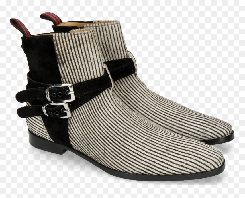 Ankle Boots Elvis 45 Hairon Stripes Black White Suede - Suede, HD Png Download - black stripes png