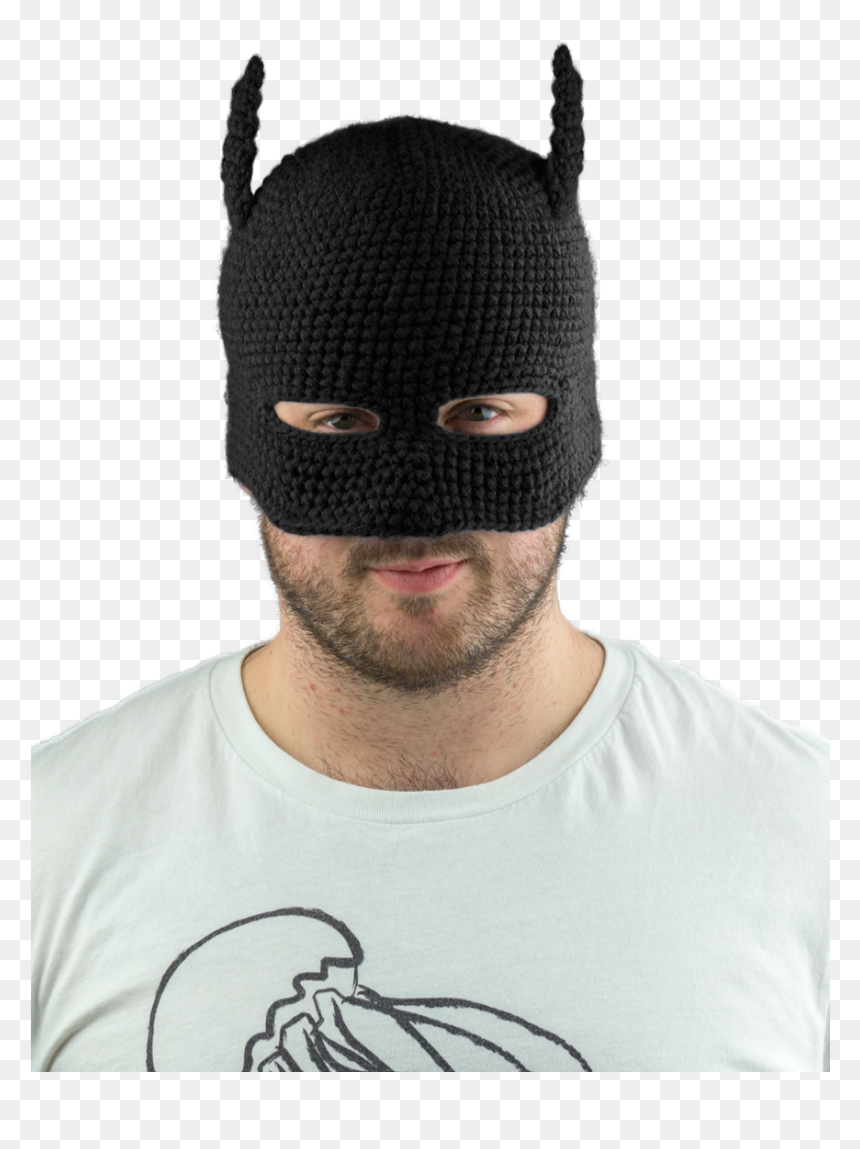 Black Bat Cowl Knit Beanie - Batman Cowol, HD Png Download - batman cowl png