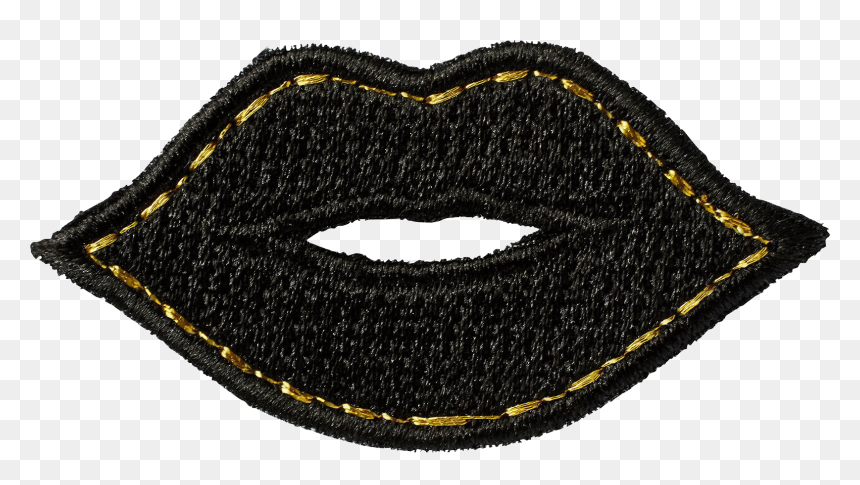 Black & Gold Lips Sticker Patch - Lipstick, HD Png Download - gold lips png
