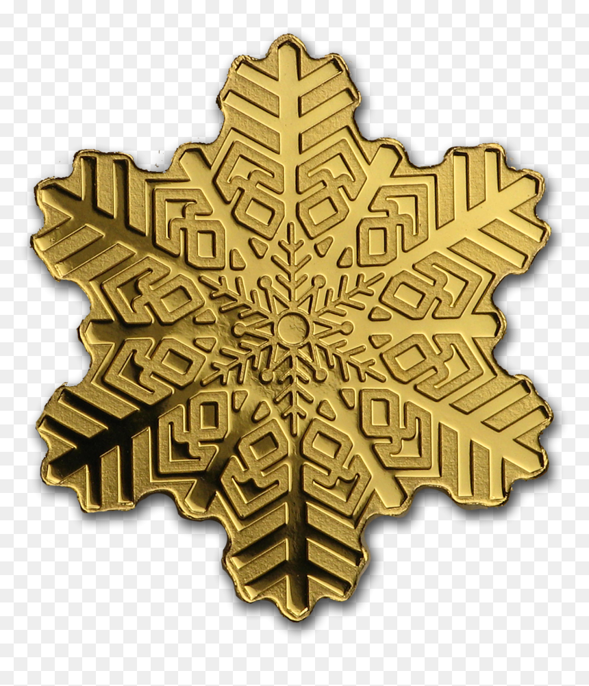 Cook Islands 1/2 Gram Gold $5 Golden Snowflake - Cross, HD Png Download - gold snowflake png