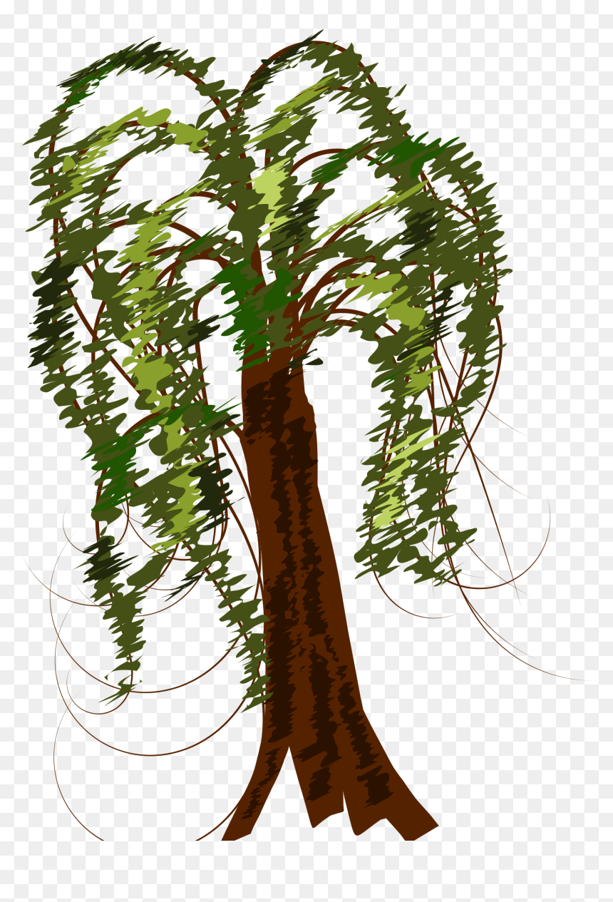 Brown Tree Clip Arts - Arbol Con Hojas Rizadas, HD Png Download - redwood tree png