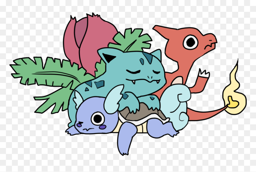 Bulbasaur Charmander Squirtle Art, HD Png Download - charmeleon png
