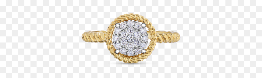 Roberto Coin Pave Circle Ring - Engagement Ring, HD Png Download - circle ring png