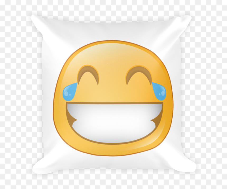 Expressive Laughing Square Stuffed Pillow - Cushion, HD Png Download - emoji laughing png