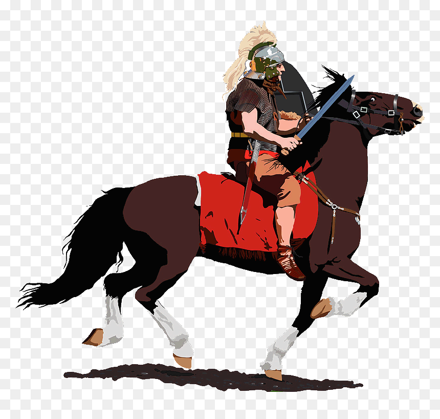Roman Soldier On Horse Clipart - Roman Soldier On Horse Cartoon, HD Png Download - roman soldier png
