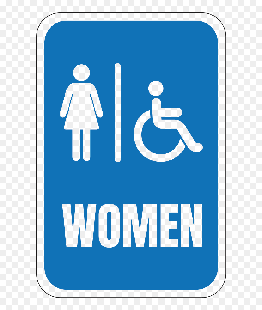 Handicap Womens Restroom - Accessible Sanitary Facilities Signage, HD Png Download - handicap sign png