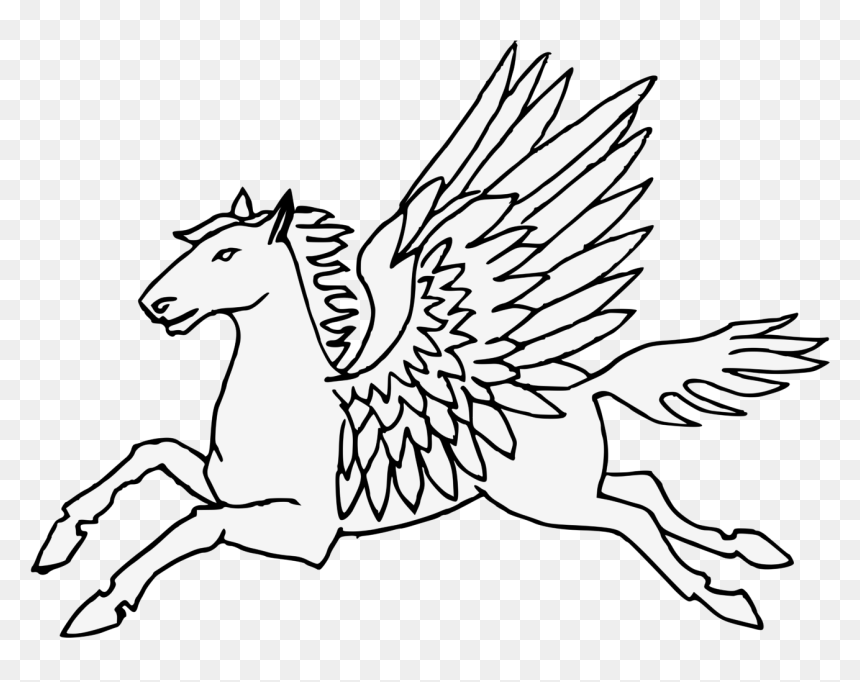 Line Art, HD Png Download - pegasus png