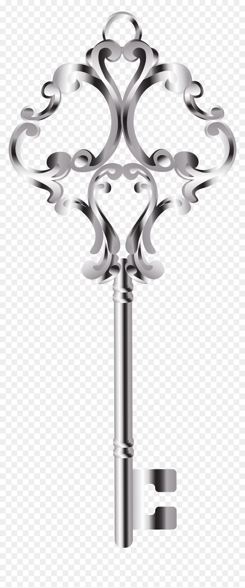 Silver Key Png Clip - Transparent Gold Key Png, Png Download - vintage key png