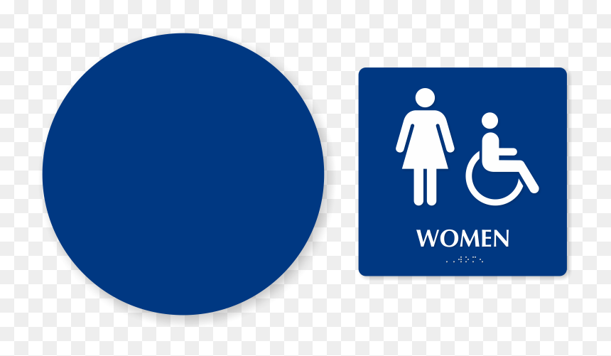 Women Restroom Door Sign, HD Png Download - handicap sign png