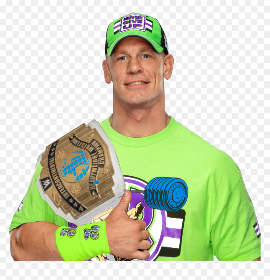 John Cena With Championship, HD Png Download - intercontinental championship png