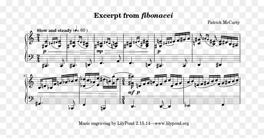 Fibonacci Composition - Svg - Lilypond, HD Png Download - fibonacci png