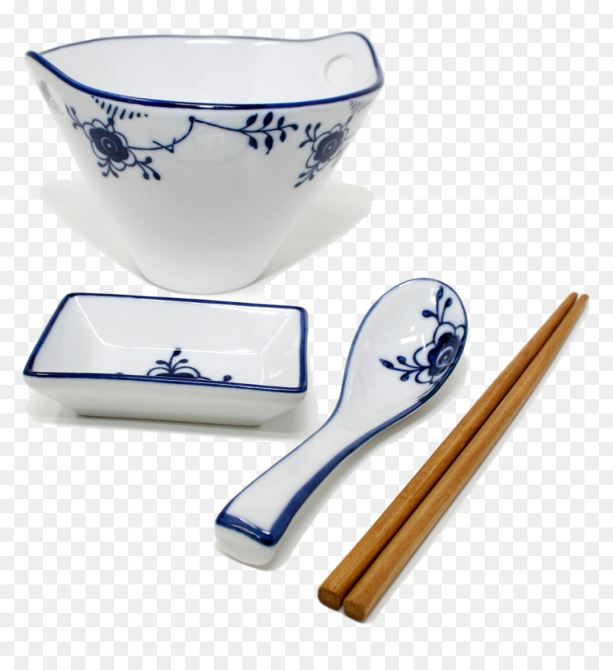 Umami Tableware Blue And White Porcelain Ramen Bowl - Ceramic, HD Png Download - chopsticks png