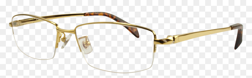 Gold Glasses Frame - Shadow, HD Png Download - eyeglasses png