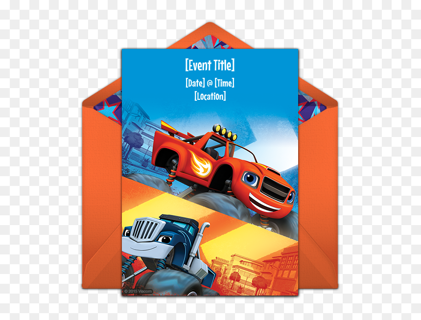Free Blaze Birthday Invitations, HD Png Download - blaze and the monster machines png