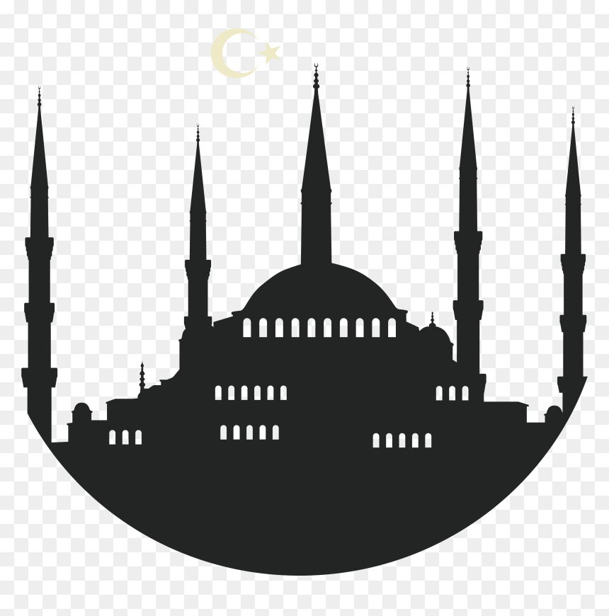 Ahmed Silhouette U0130znik Sultan Of Fatih Mosque Clipart - Sultan Ahmed Mosque, HD Png Download - mosque png