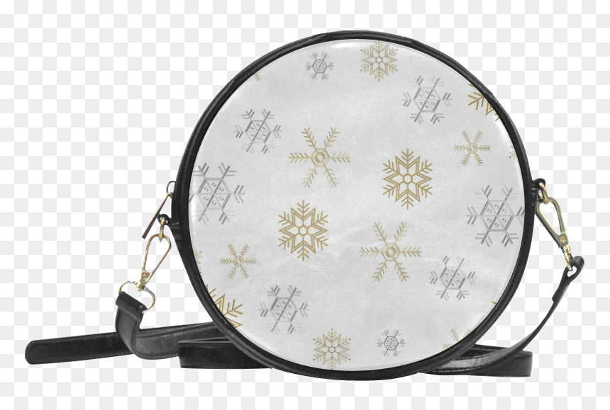 Silver And Gold Snowflakes On A White Background - Sling Bag Transparent Background, HD Png Download - gold snowflake png