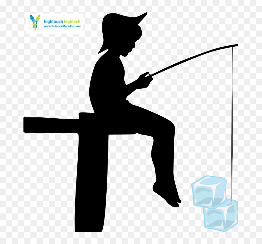Kid Fishing Silhouette, HD Png Download - frozen ice cube png