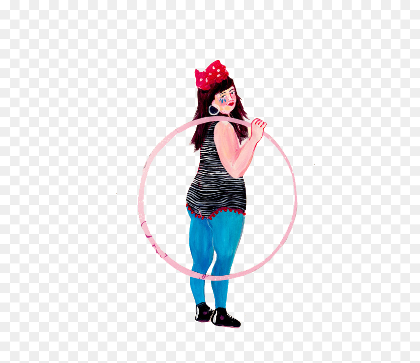 Hula Hoop Hooping Illustration - Girl, HD Png Download - hula hoop png