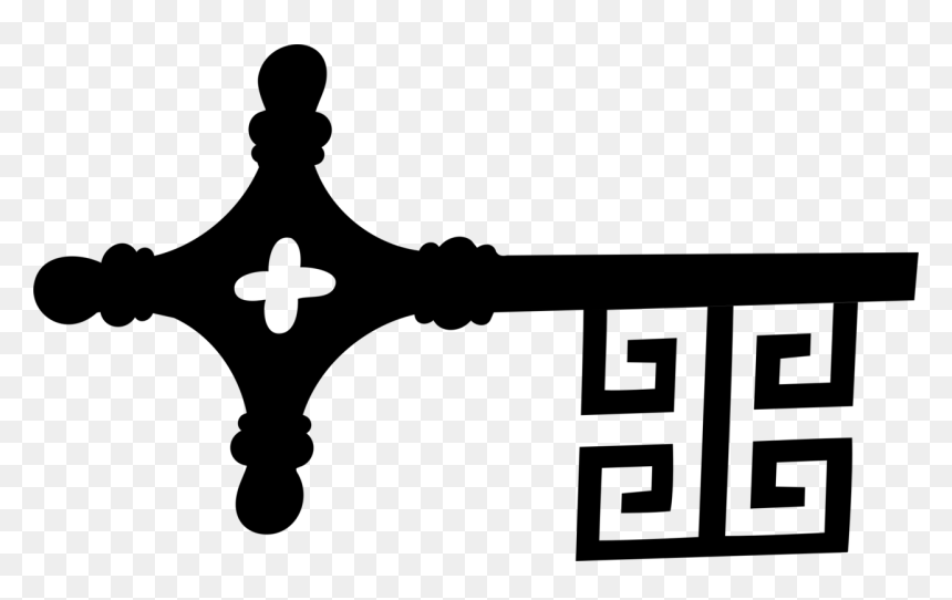Logo,symbol,art - Cross, HD Png Download - vintage key png