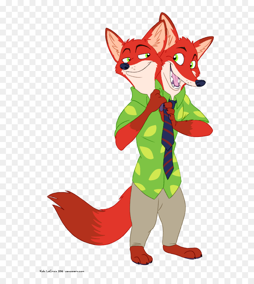 Two-headed Nick Wilde - Nick Wilde Fox Clipart, HD Png Download - nick wilde png