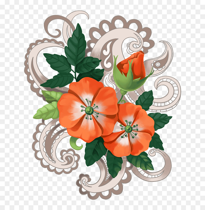 Orange Flowers Clipart - Impatiens, HD Png Download - orange flower png