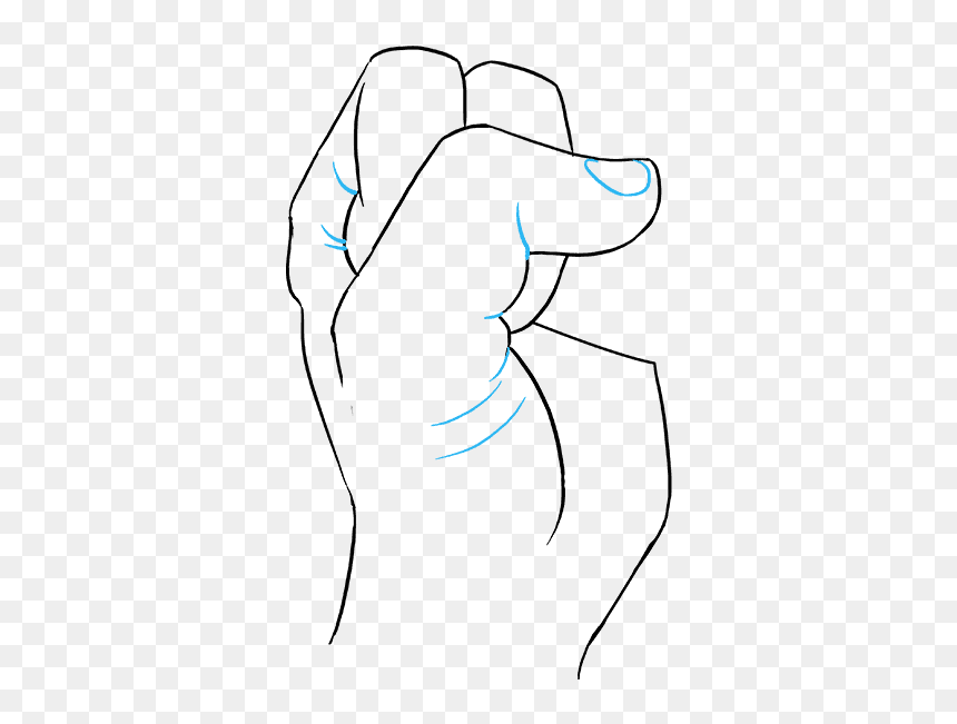 How To Draw Fist - Sketch, HD Png Download - black power fist png
