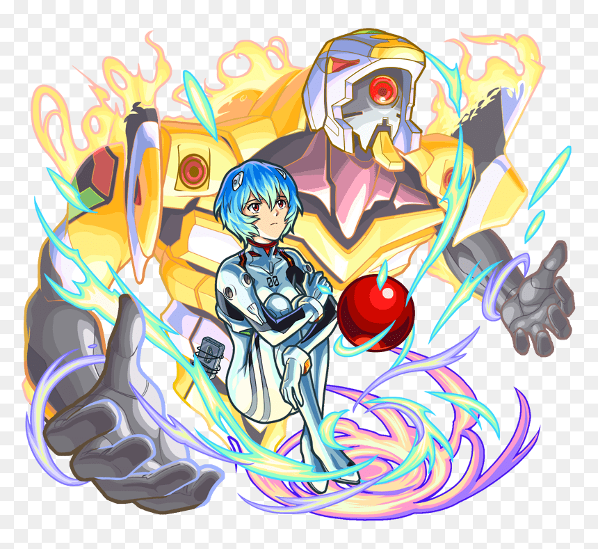 Monster Strike Rei, HD Png Download - rei ayanami png