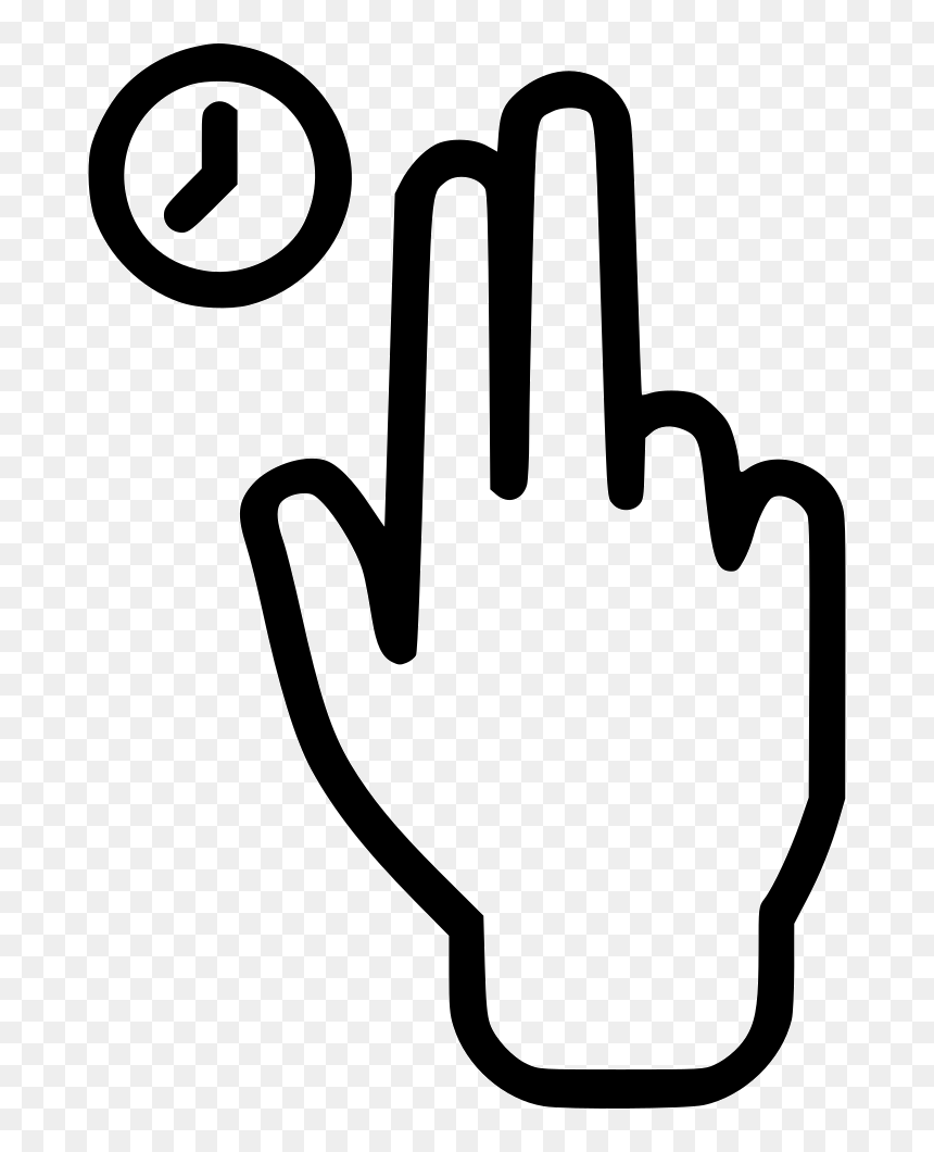 Press Hold Hand Finger Touch Clock Time Comments - Bell Icon Hand Png Download, Transparent Png - clock hand png