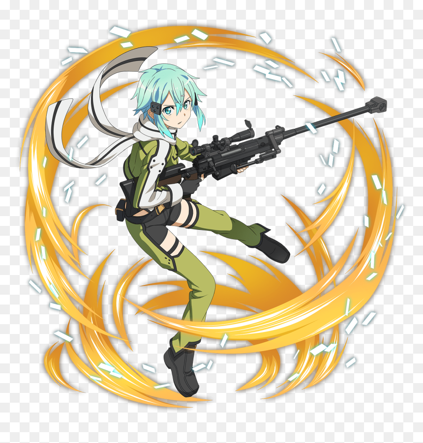[sniper In Love] Sinon Online S, Gun Gale Online, Online - Sao Memory Defrag Sinon, HD Png Download - sinon png