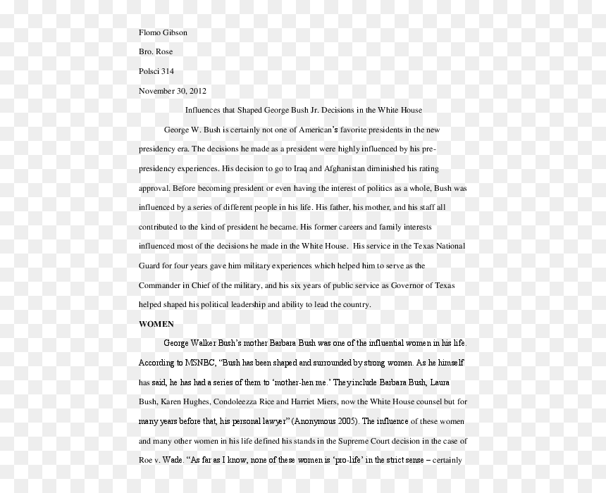 Document, HD Png Download - george w bush png
