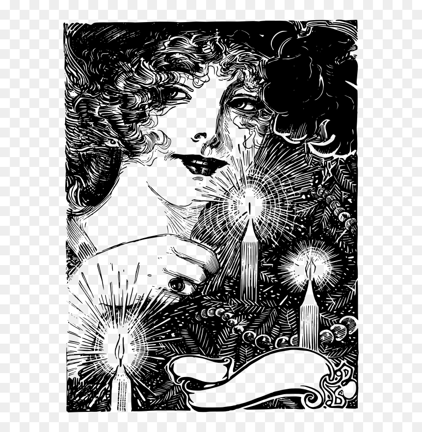 Candle Lady - Illustration, HD Png Download - white blank banner png