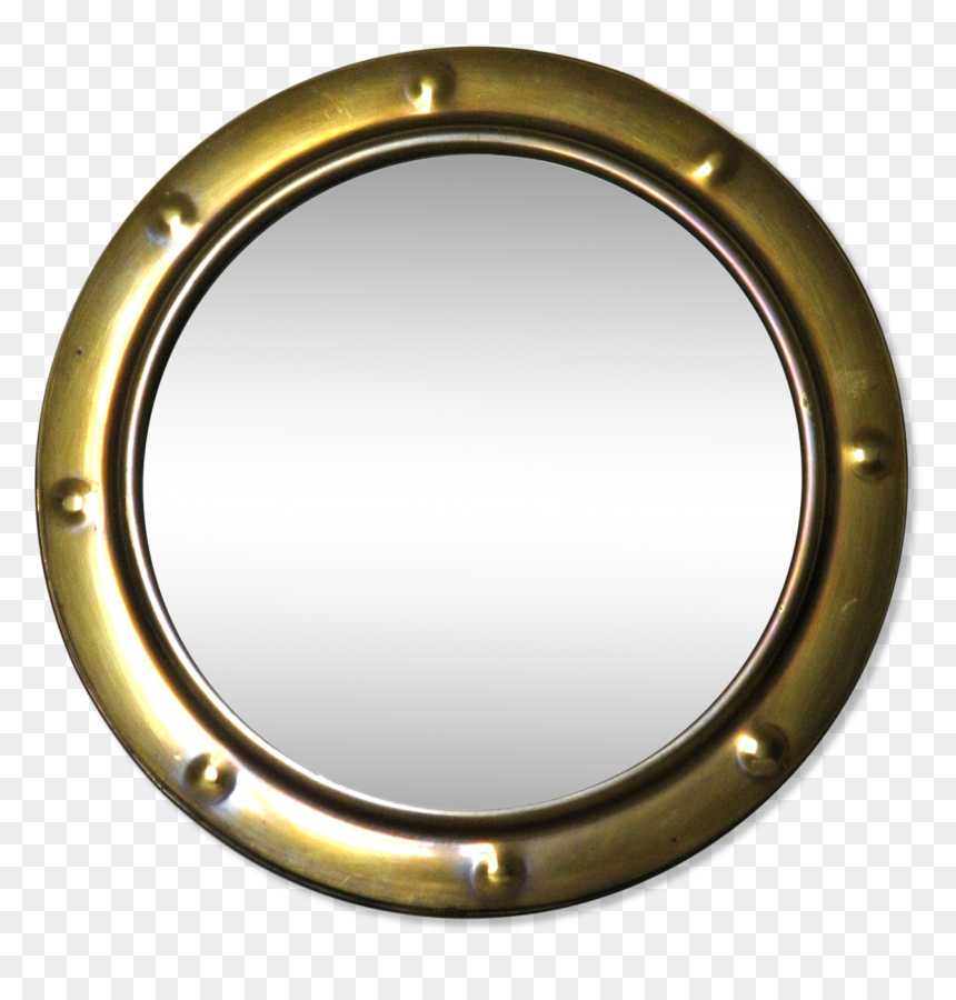 Curved Glass Mirror And Brass Porthole 39x39cm - Porthole, HD Png Download - porthole png