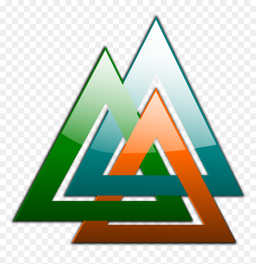 3 Triangles Linked Clip Arts - Triangles Clipart Png, Transparent Png - linked in icon png