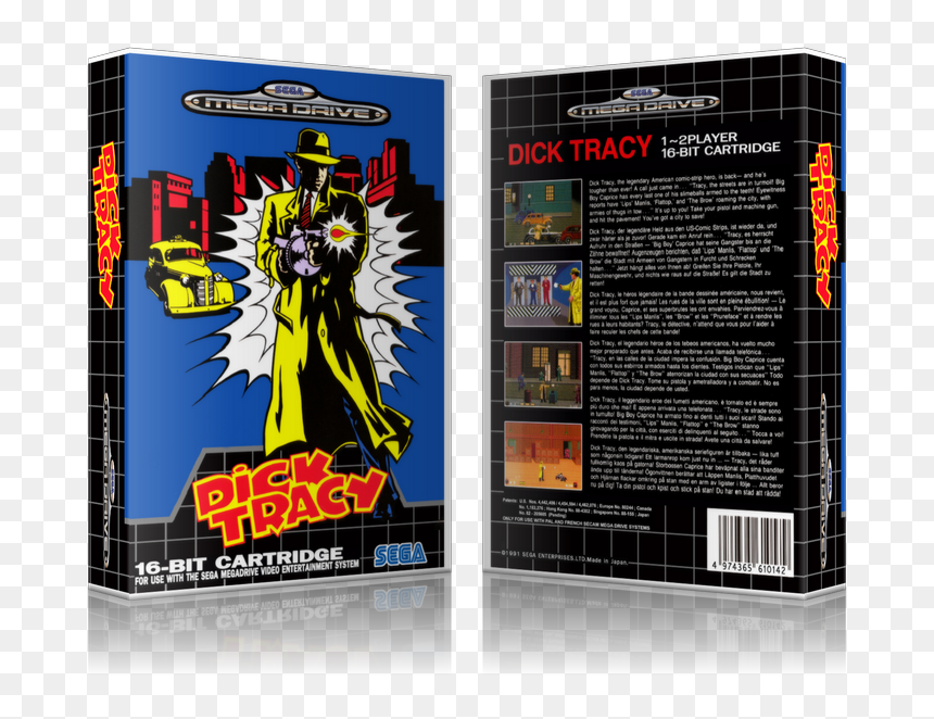 Sega Genesis Dick Tracy Sega Megadrive Replacement - Sega Mega Dick Tracy, HD Png Download - tracy mcgrady png