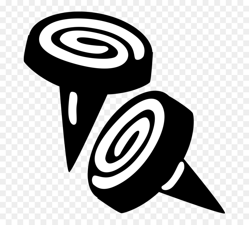 Vector Illustration Of Push Pin Or Thumb Tack Fastens - Emblem, HD Png Download - thumb tack png