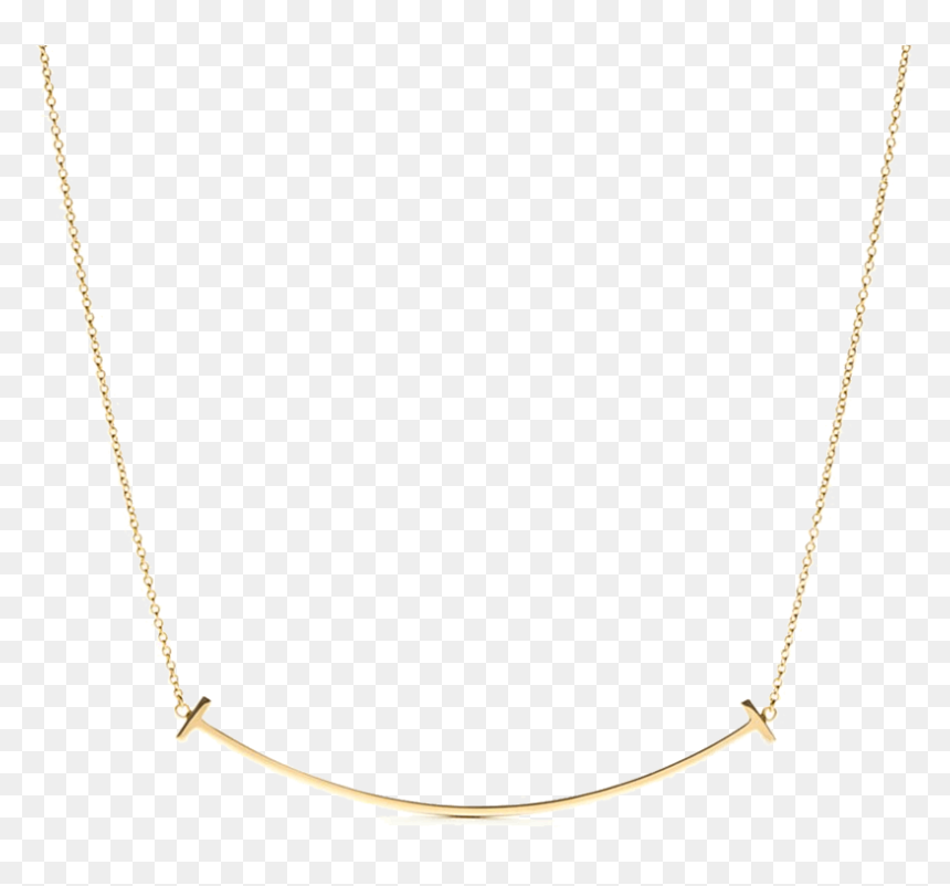 Tiffany T Smile Pendant In 18k Gold - Necklace, HD Png Download - gold necklace png