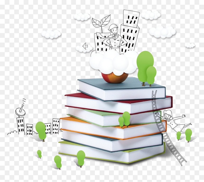 Hand Painted Cartoon Book Decoration Vector - Livro Conhecimento Desenho Png, Transparent Png - cartoon book png