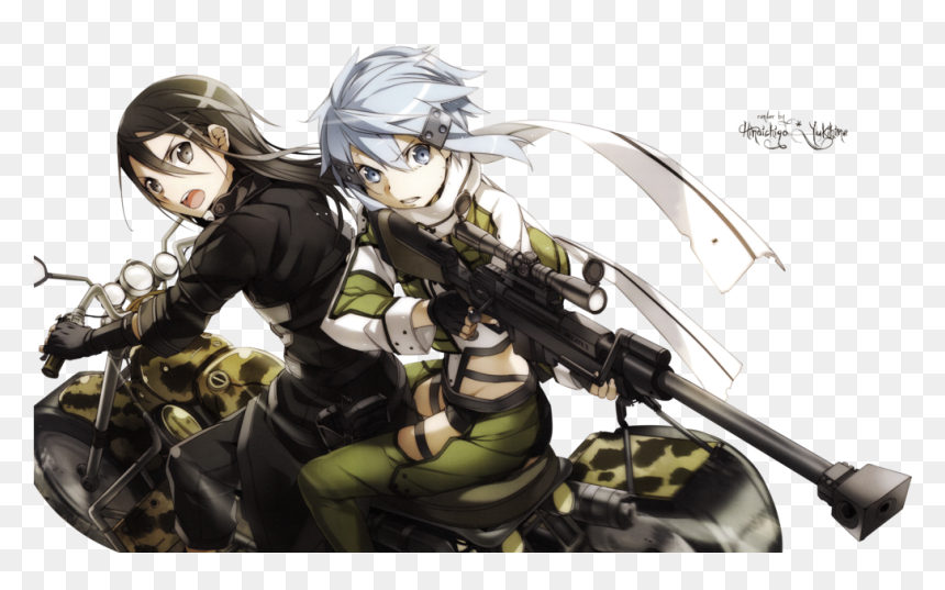 Sword Art Online Amor Prohibido Y Kirito - Kirito And Sinon Png, Transparent Png - sinon png