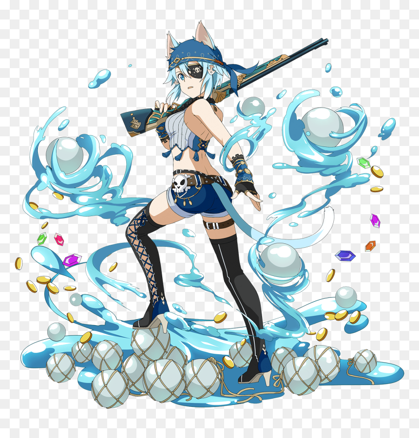 #sinon #kawaii #anime #cute #freetoedit - Sword Art Online Pirate Sinon, HD Png Download - sinon png
