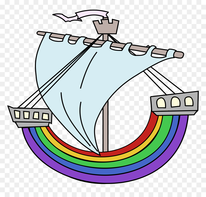 Rainbow Boat Clip Arts - Boats Cli8p Art, HD Png Download - boat clipart png