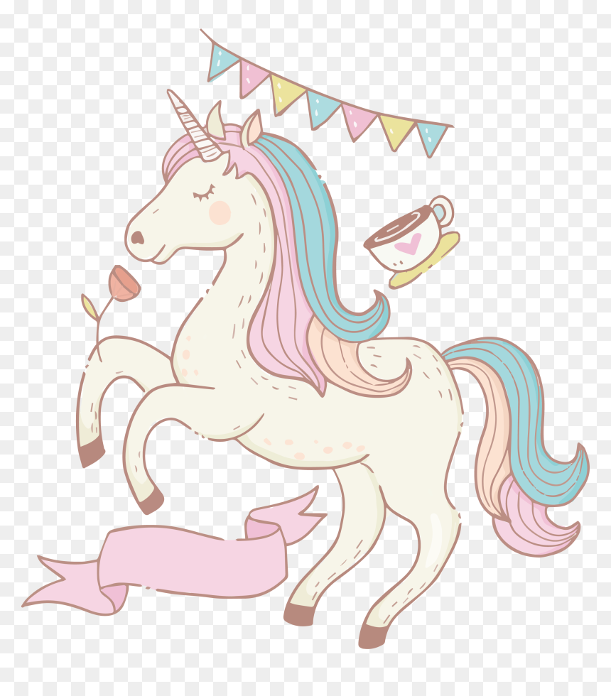 Painted Hand Illustration Unicorn Free Transparent - Mane, HD Png Download - unicorn clipart png