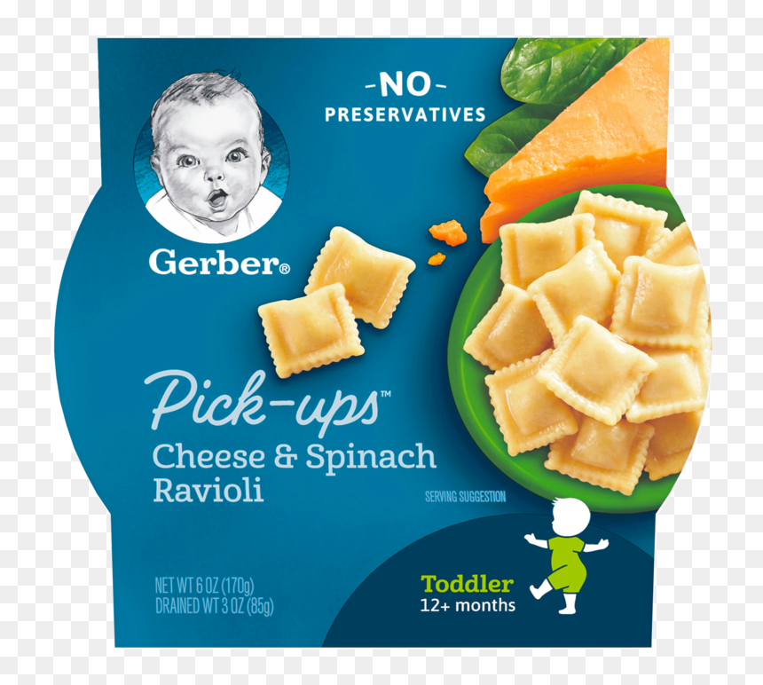 Cheese & Spinach Ravioli - Gerber Pasta Pick Ups, HD Png Download - ravioli png