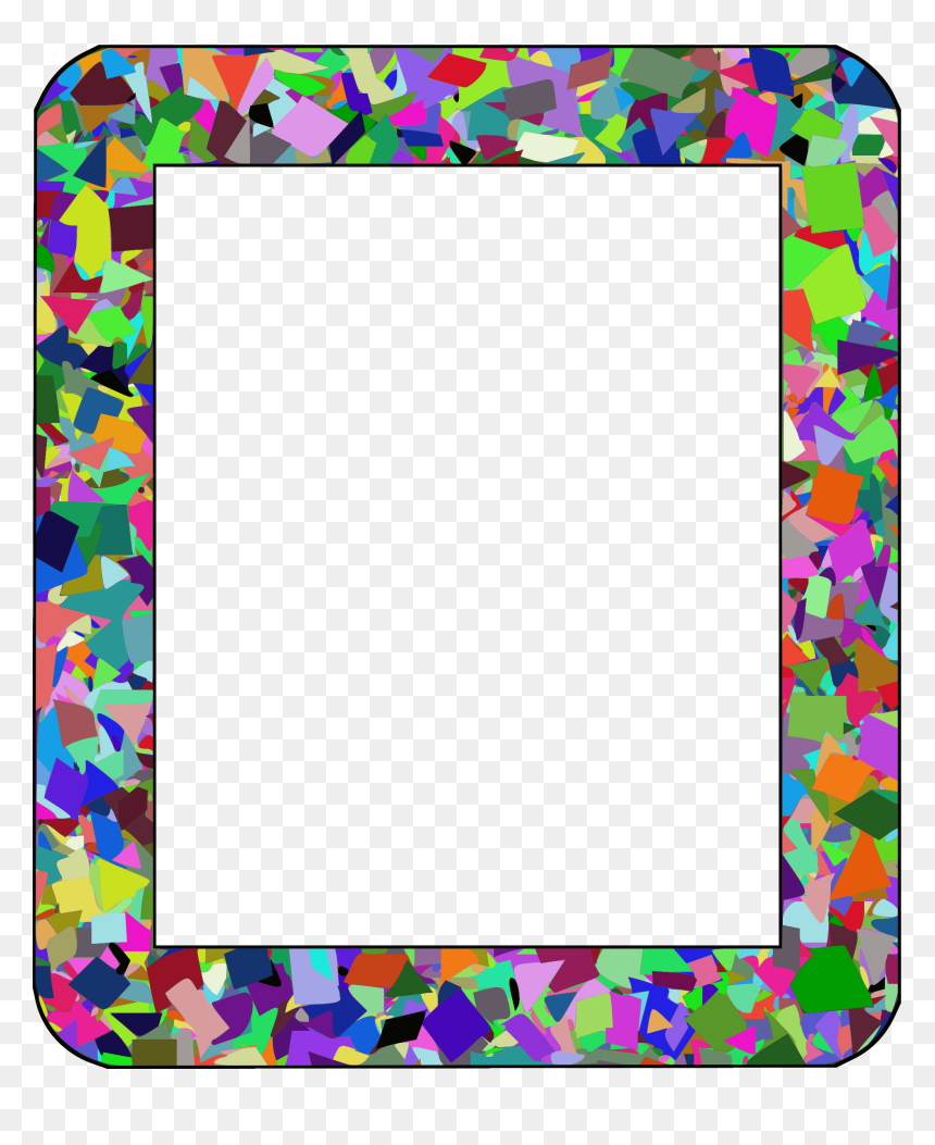 Confetti Frame 1 Clip Arts - Picture Frame, HD Png Download - confetti vector png