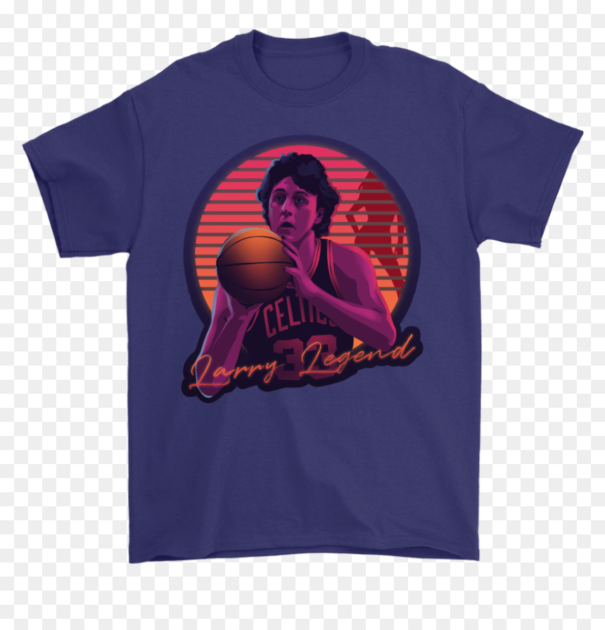 Gildan Mens T-shirt / Purple / S Retro Larry Bird Shirt - Larry Bird, HD Png Download - larry bird png