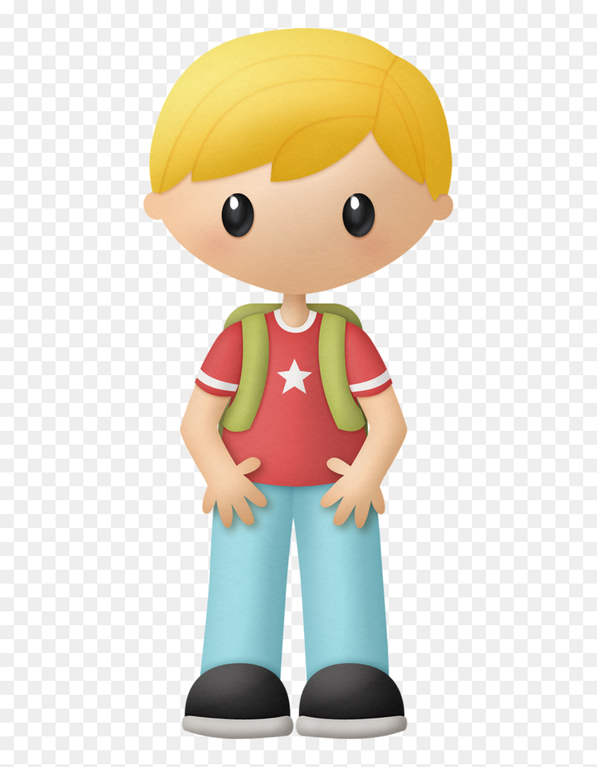 Blond Boy With Backpack Clip Art - Blond Boy Clipart, HD Png Download - boy clipart png