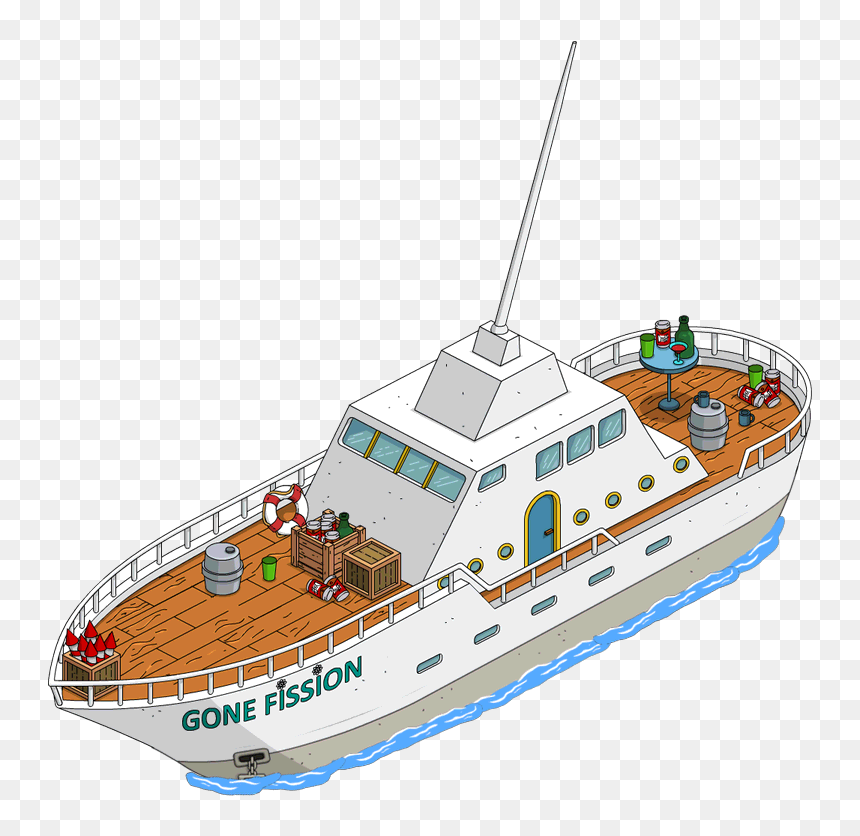 Tapped Out Gone Fission - Simpsons Tapped Out Gone Fission, HD Png Download - boat clipart png