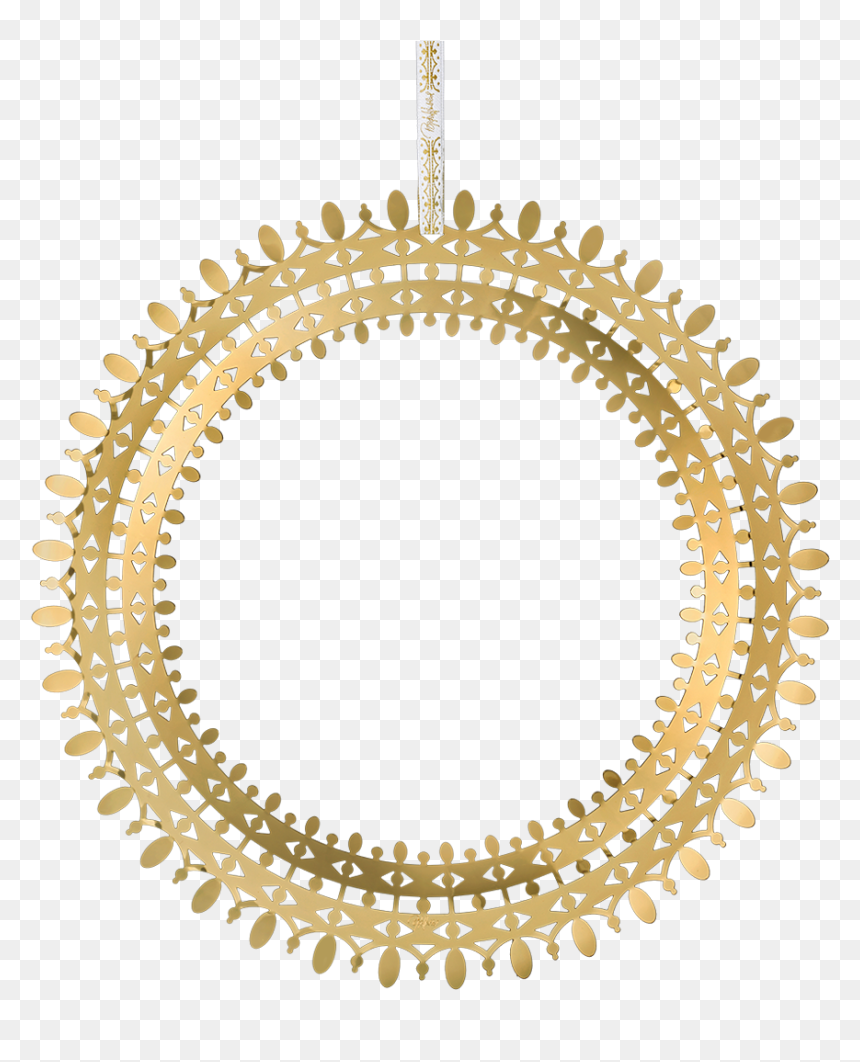Wiinblad Christmas Garland Gold Plated Oe25 Cm Bw Christmas - Gold Christmas Wreath, HD Png Download - gold wreath png